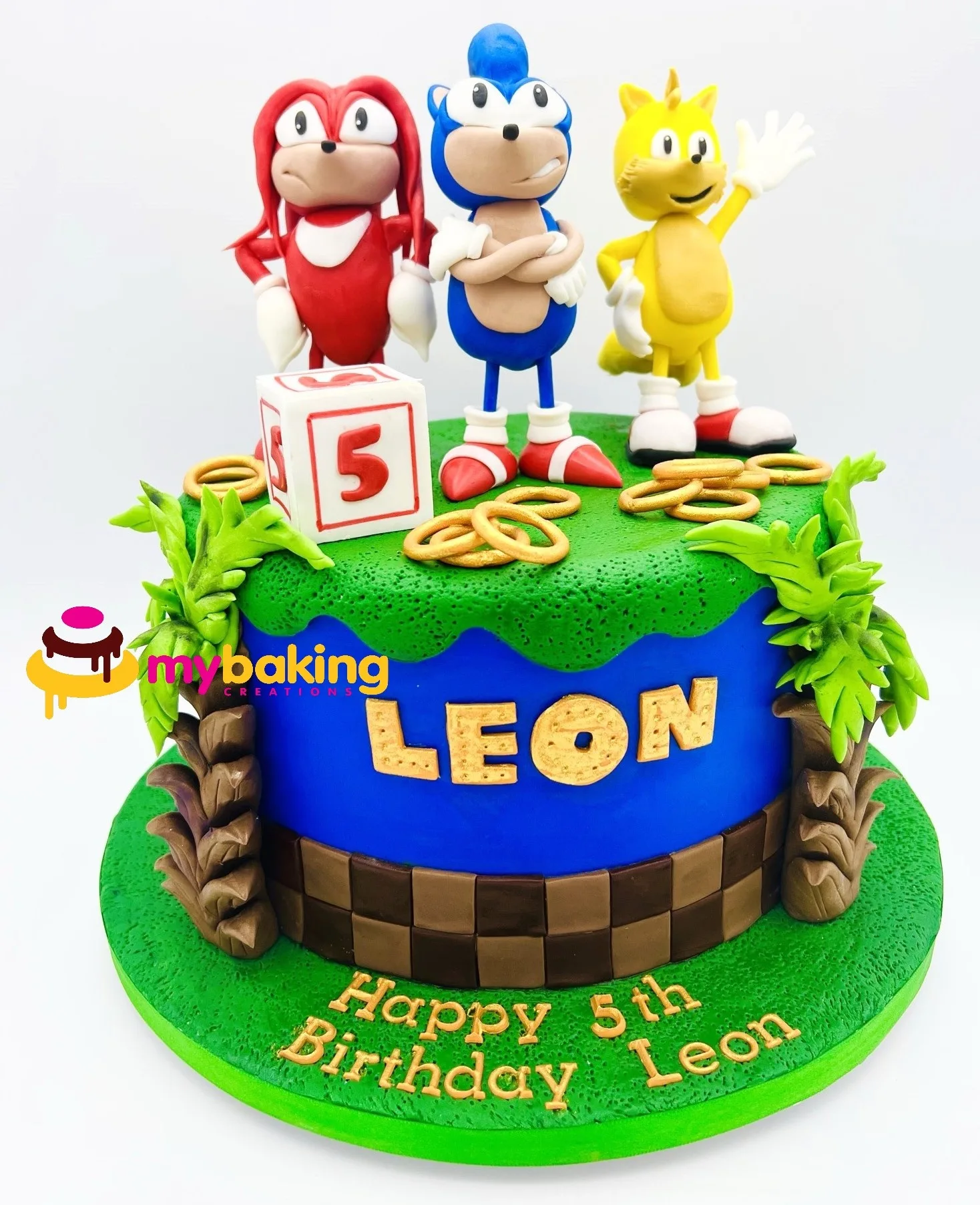 Custom Sonic the Hedgehog themed birthday cake San Francisco Bay Area